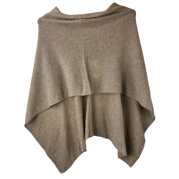 Alashan 100% Cashmere Draped Dress Topper Poncho Lightweight Soft & Cozy Tan NWT - Picture 3 of 16